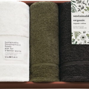 【ラッピング無料】サステナブルオーガニック 国際認証取得オーガニックバスタオル 2P & フェイスタオル 64772 オーガニックコットン100%
