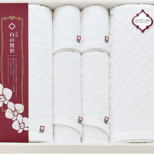 【ラッピング無料】国産 今治 白の贅沢 タオルセット IMK59800 綿100% 日本製 バスタオル フェイスタオル ハンドタオル