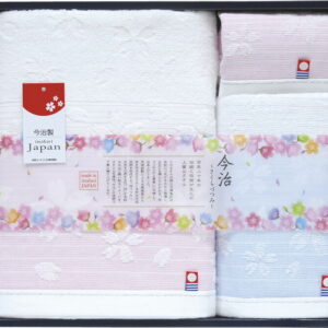 【ラッピング無料】国産 日本名産地 今治桜づつみ タオルセット TMS4008415 綿100% 日本製 バスタオル フェイスタオル ハンドタオル