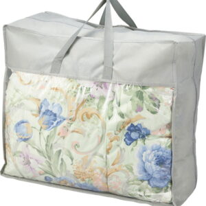 【ラッピング無料】花浪漫 羽根ふとんバッグ入り ブルー HRU-520BL 掛け布団