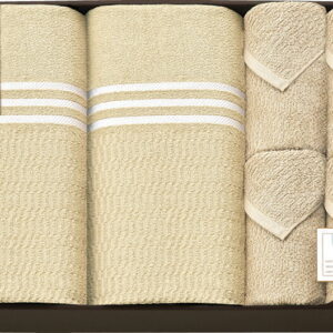 【ラッピング無料】国産 セレクション さらさらタオルケット 2P & タオルセット(泉州産) ベージュ CPM18200-BE 日本製 スリムバスタオル スリムフェイスタオル