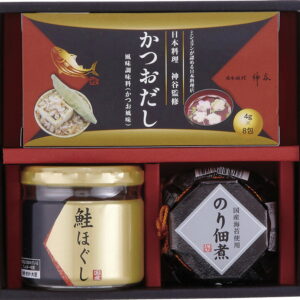 【ラッピング無料】海の恵詰合せ ZS-AE2 のり佃煮瓶詰 鮭ほぐし かつおだし
