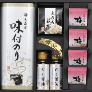 【ラッピング無料】中村孝明監修 調味料 & 和のアソートギフト NKM−CE 紀州梅干し だし醤油 大森屋味付のり とろろ昆布