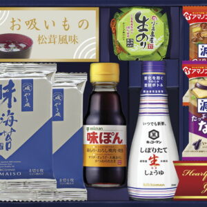 【ラッピング無料】キッコーマン & ミツカン 和のこだわりギフト A-30 やま磯 味のり キッコーマン生しょうゆ ミツカン味ぽん 島の香 小豆島産生のり佃煮 アマノフーズ 減塩いつもの おみそ汁 永谷園 お吸いもの