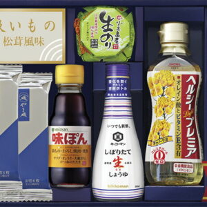 【ラッピング無料】キッコーマン & ミツカン 和のこだわりギフト A-40B 生しょうゆ 味ぽん やま磯 味のり 昭和 キャノーラ油 島の香 小豆島産生のり佃煮 アマノフーズ 減塩いつもの おみそ汁 永谷園 お吸いもの