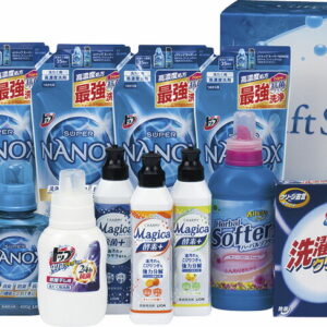 【ラッピング無料】抗菌 & 除菌バラエティセット KJB-100B ライオン トップ スーパーナノックス詰替用 クリアリキッド抗菌 ハーバルソフター香り長持ちS CHARMY Magica 洗濯槽クリーナー ネットスポンジ